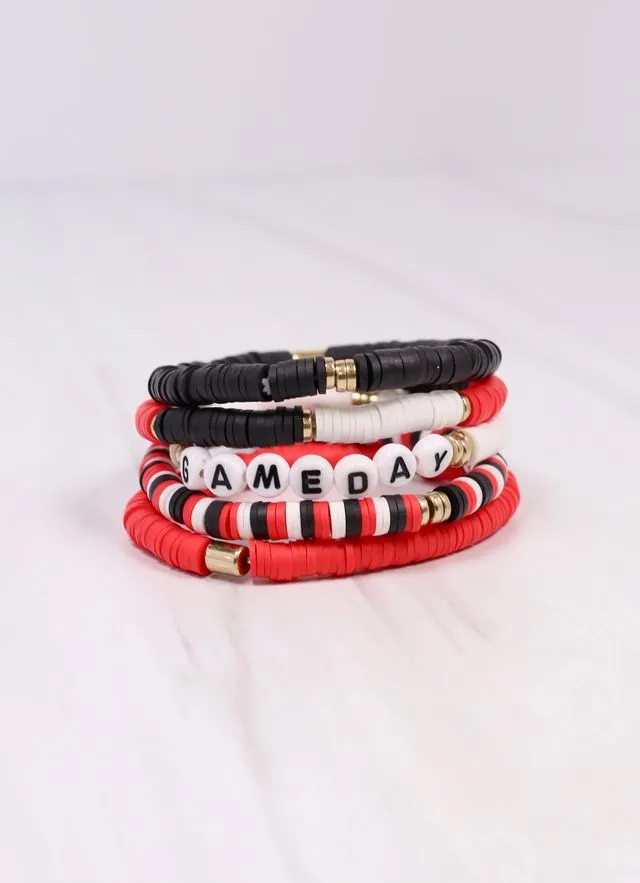 Go Team Bracelet Set RED BLACK