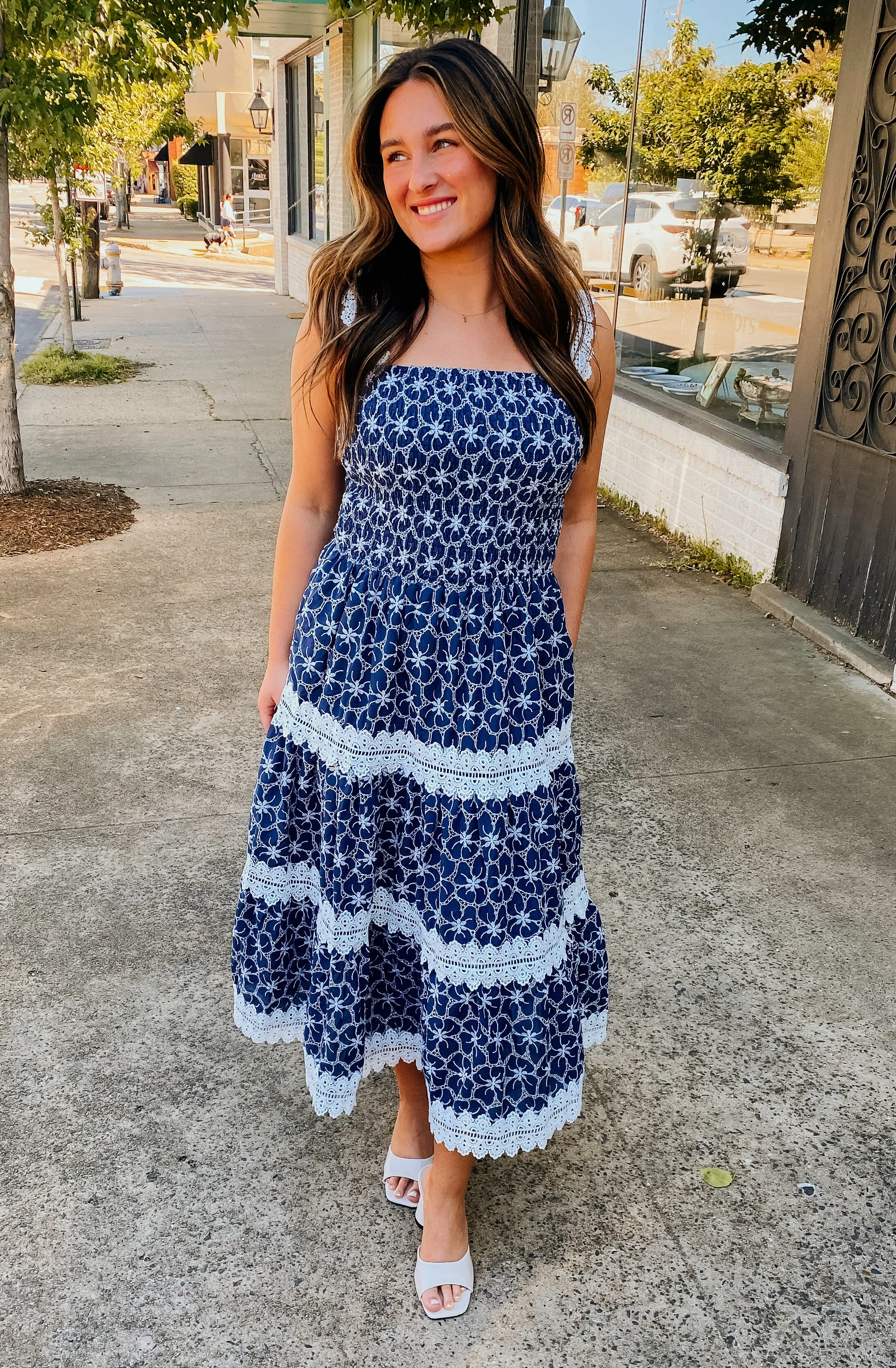 GONE COASTAL EMBROIDERED DRESS