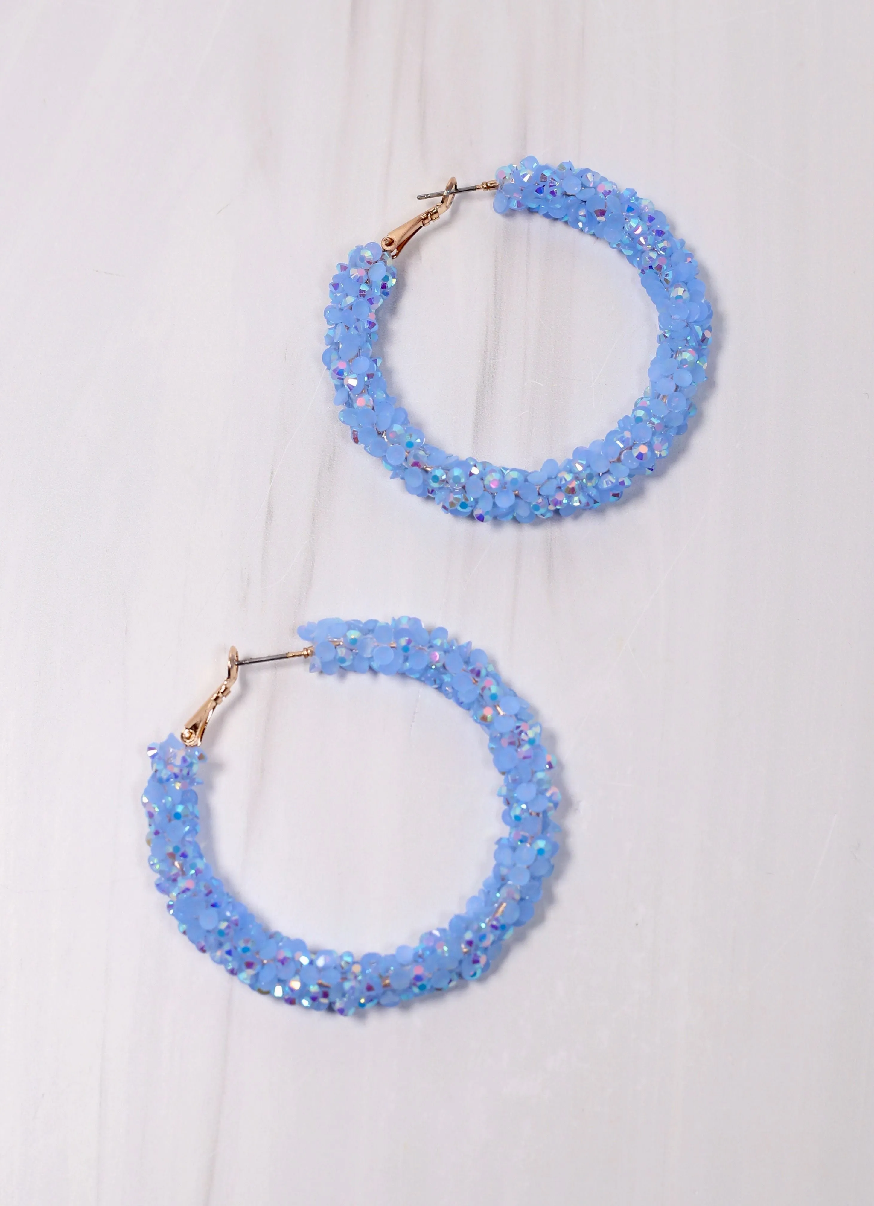 Granville Rhinestone Hoop Earring BLUE