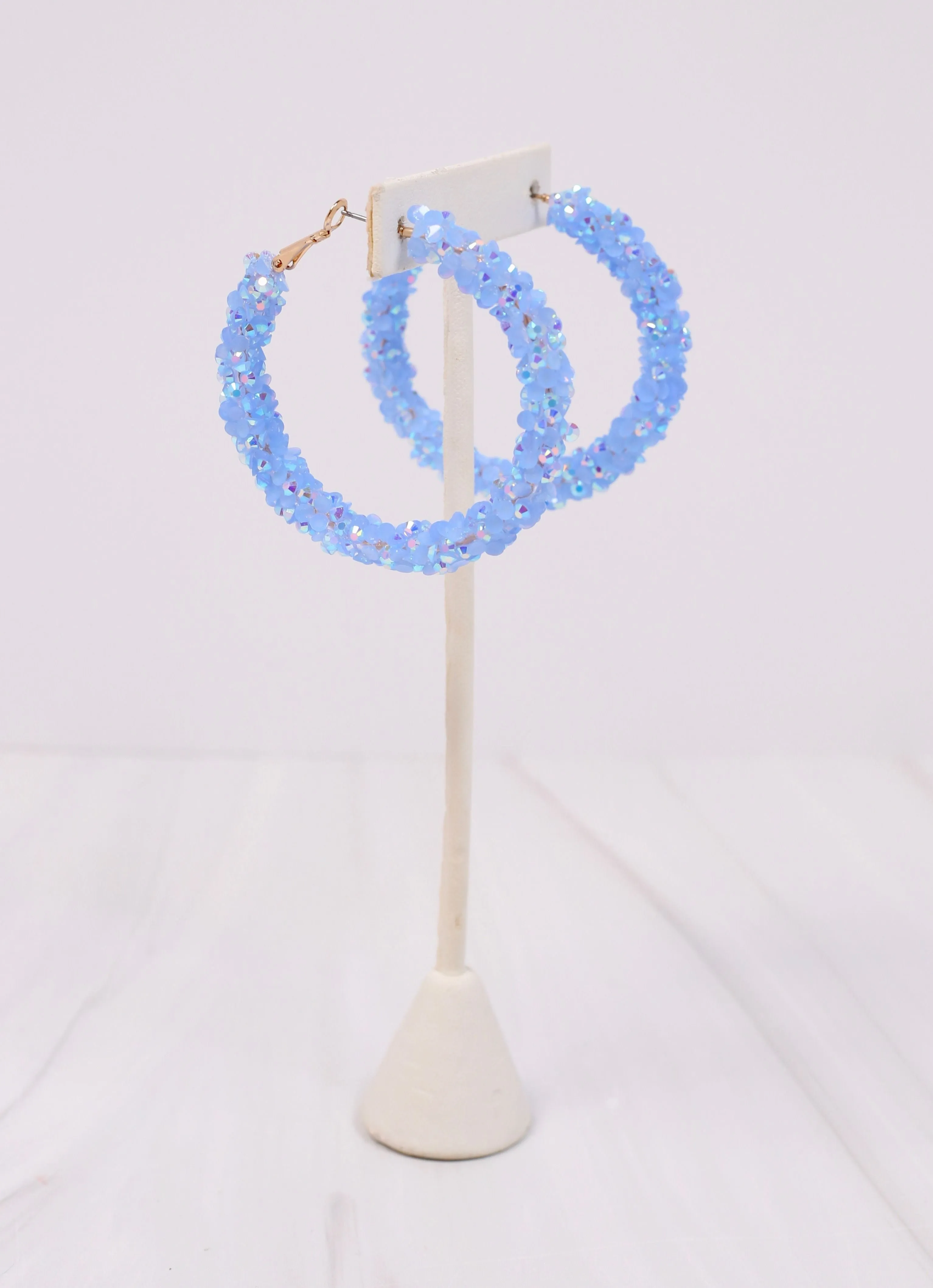 Granville Rhinestone Hoop Earring BLUE