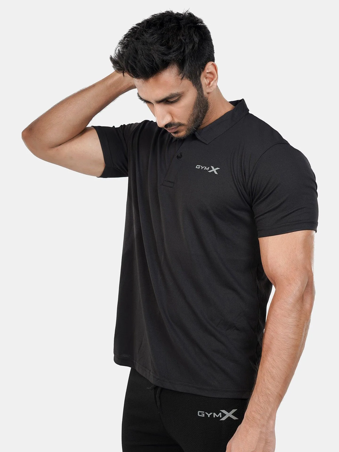 GymX Polo Tech Tee: Wicked Black