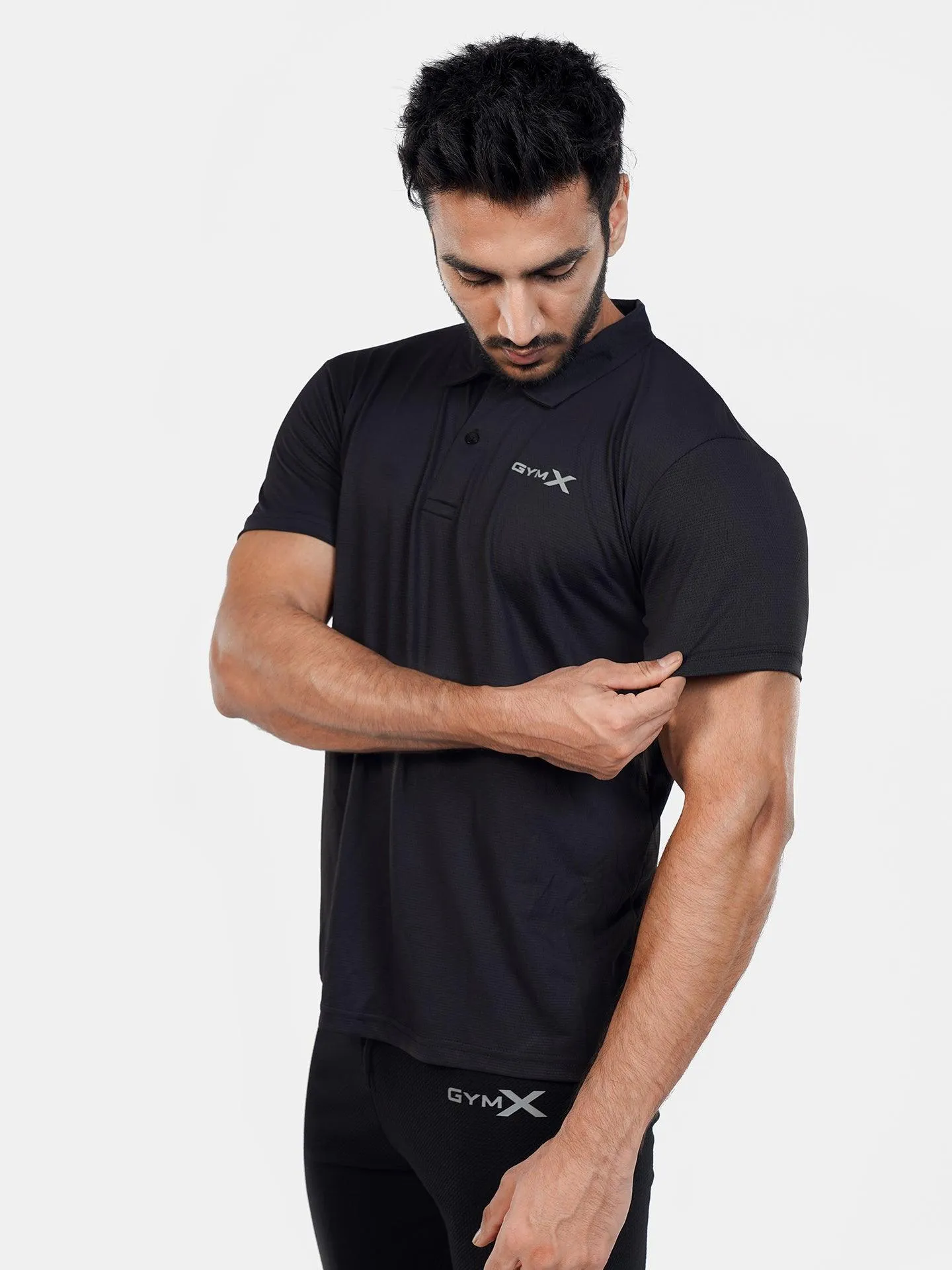 GymX Polo Tech Tee: Wicked Black