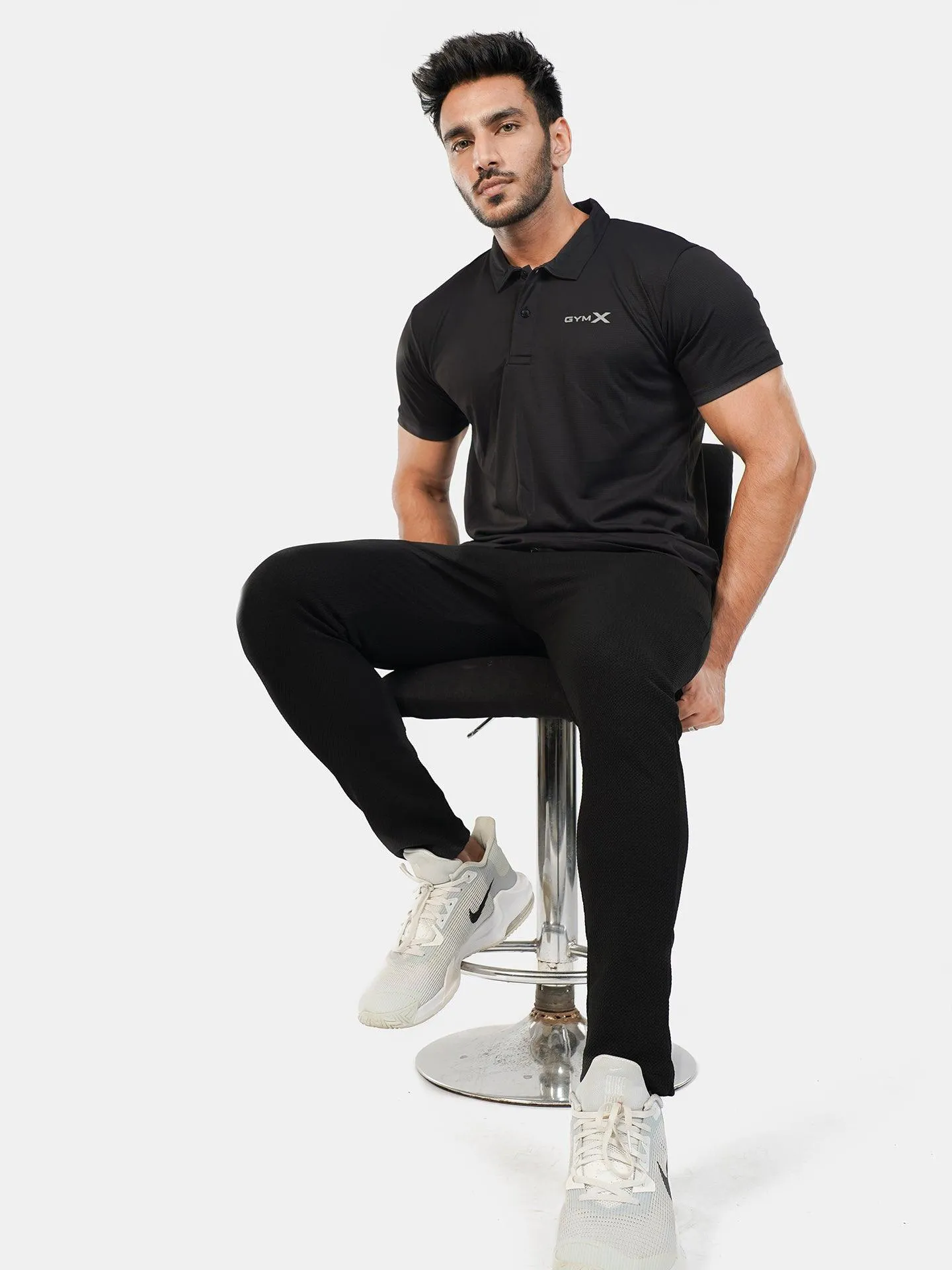 GymX Polo Tech Tee: Wicked Black