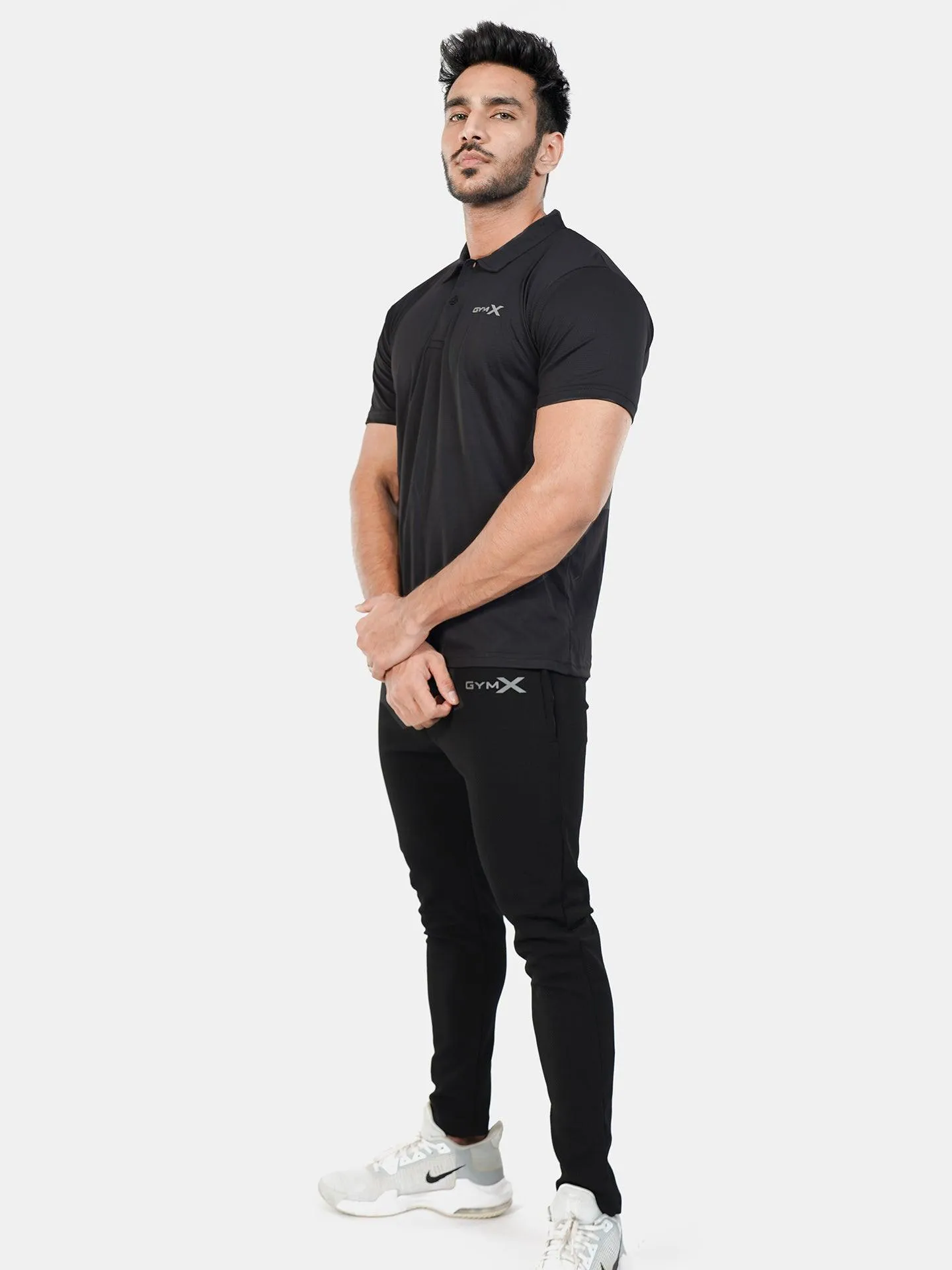 GymX Polo Tech Tee: Wicked Black