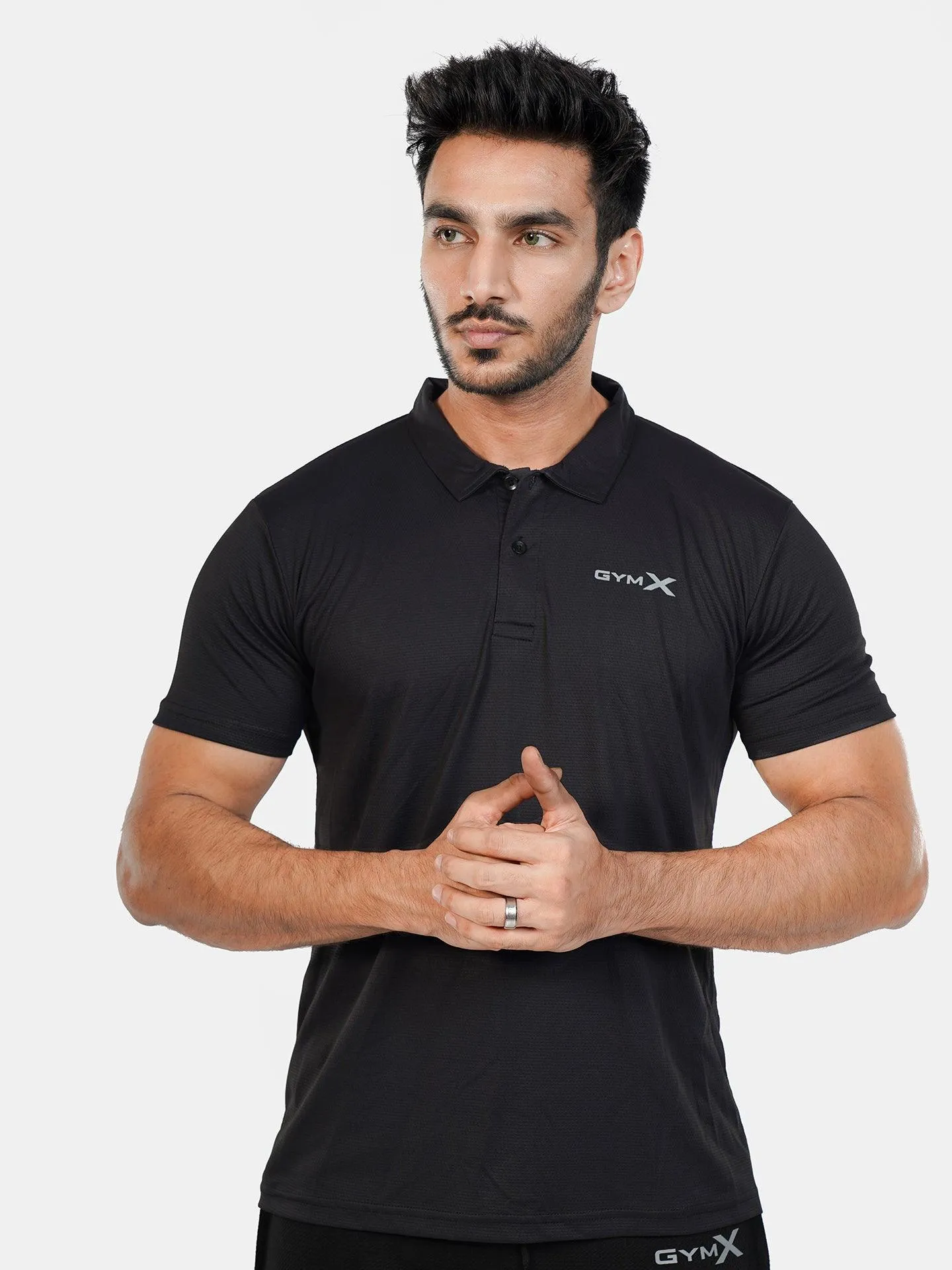 GymX Polo Tech Tee: Wicked Black