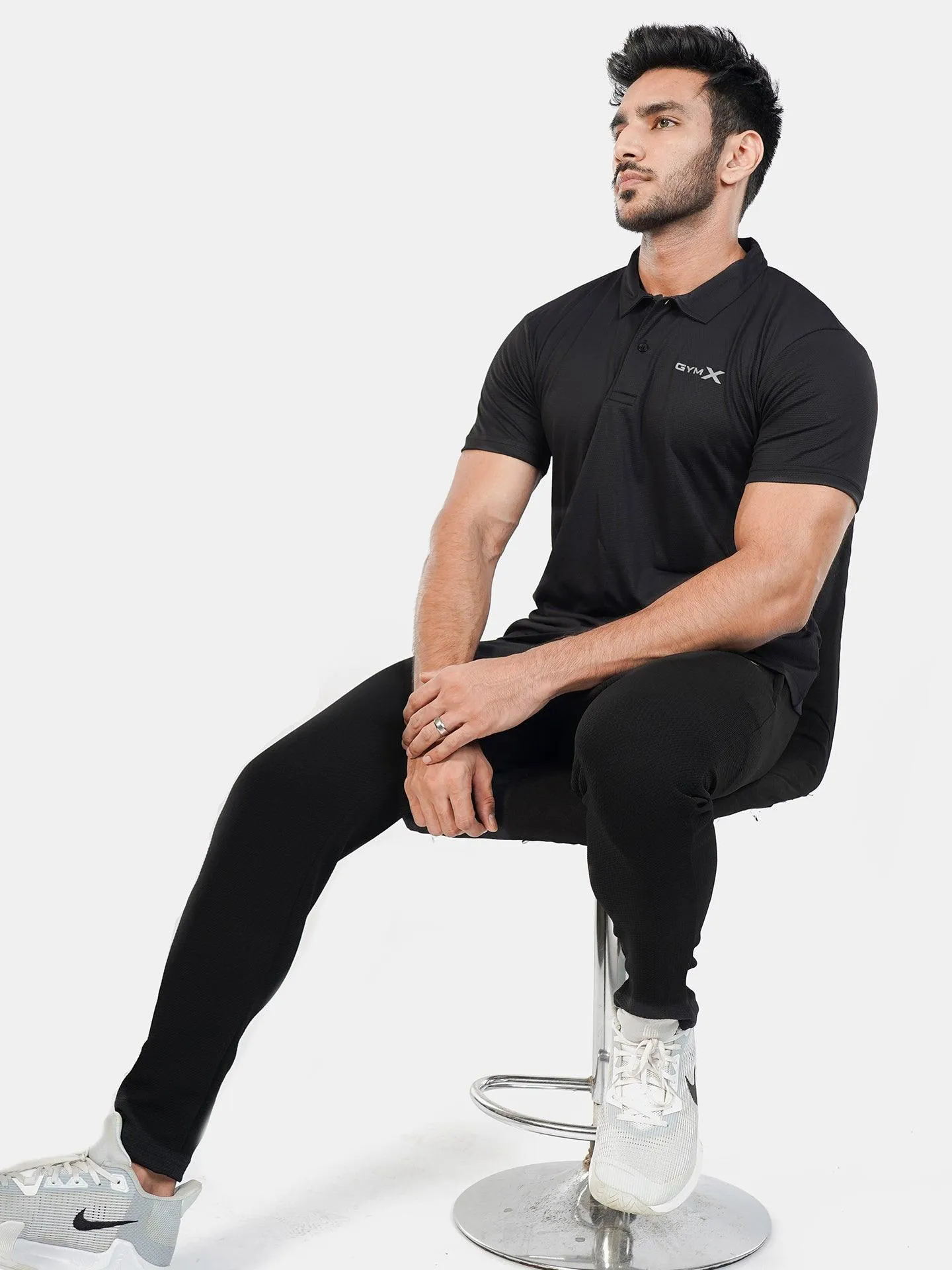 GymX Polo Tech Tee: Wicked Black