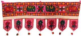 Handmade Indian Door Hanging Toran Decoration India (Pink, 34 x 13 inches)