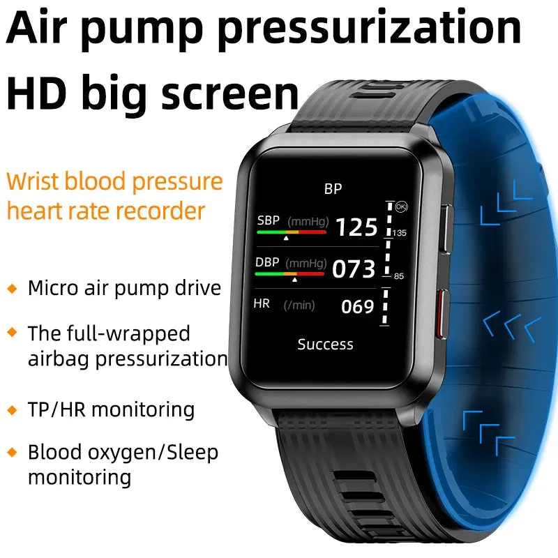 Health Air Sac Accurate Blood Pressure Heart Rate Monitor Bluetooth Smartwatch