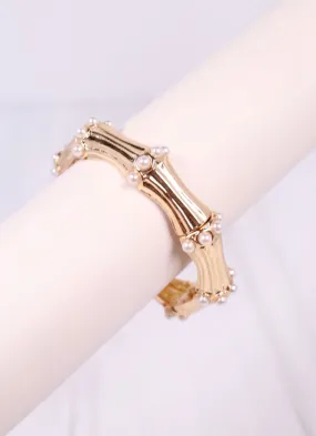 Hollander Stretch Bracelet with Pearls GOLD