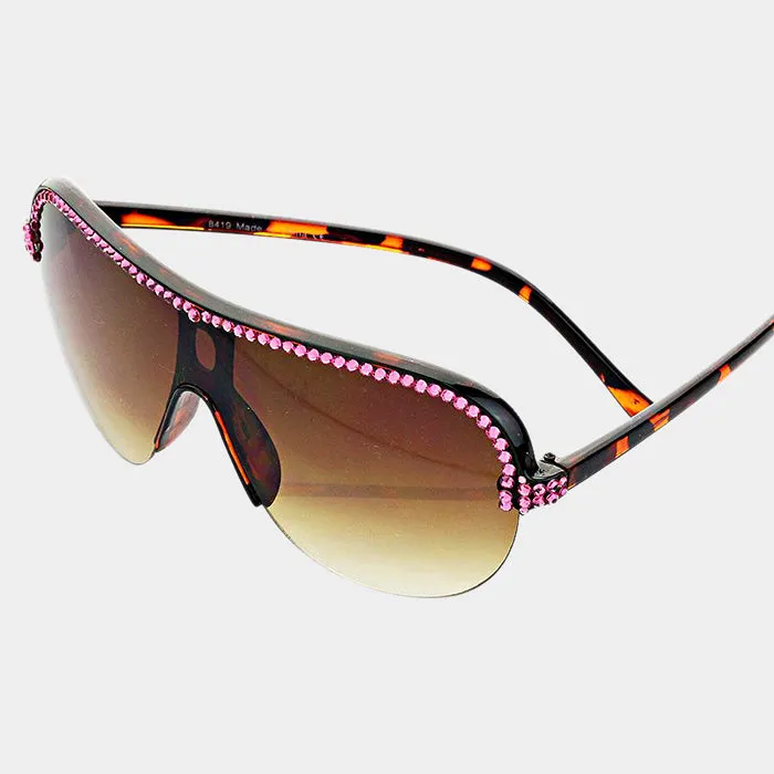 iLLASPARKZ Semi Rimless Crystal UV400 Sunglasses