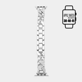 iLLASPARKZ Stone Paved Stainless Steel Chain Link Apple Watch Band