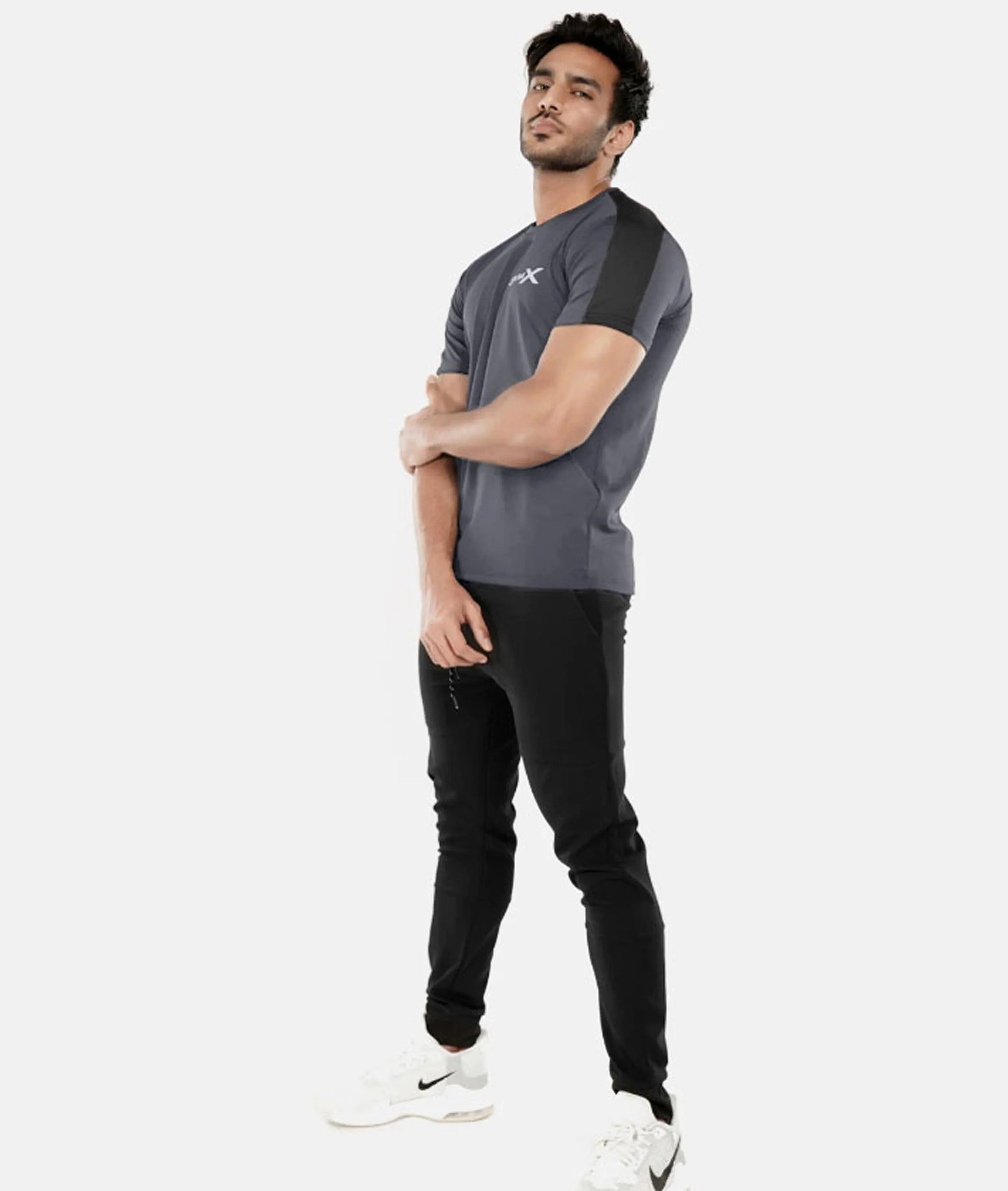 Iron Grey GymX Panel Tee