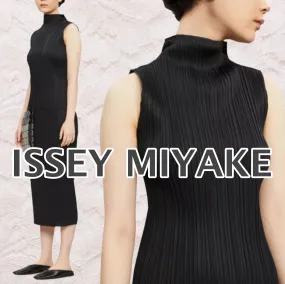 ISSEY MIYAKE  |Casual Style Sleeveless High-Neck Office Style Elegant Style