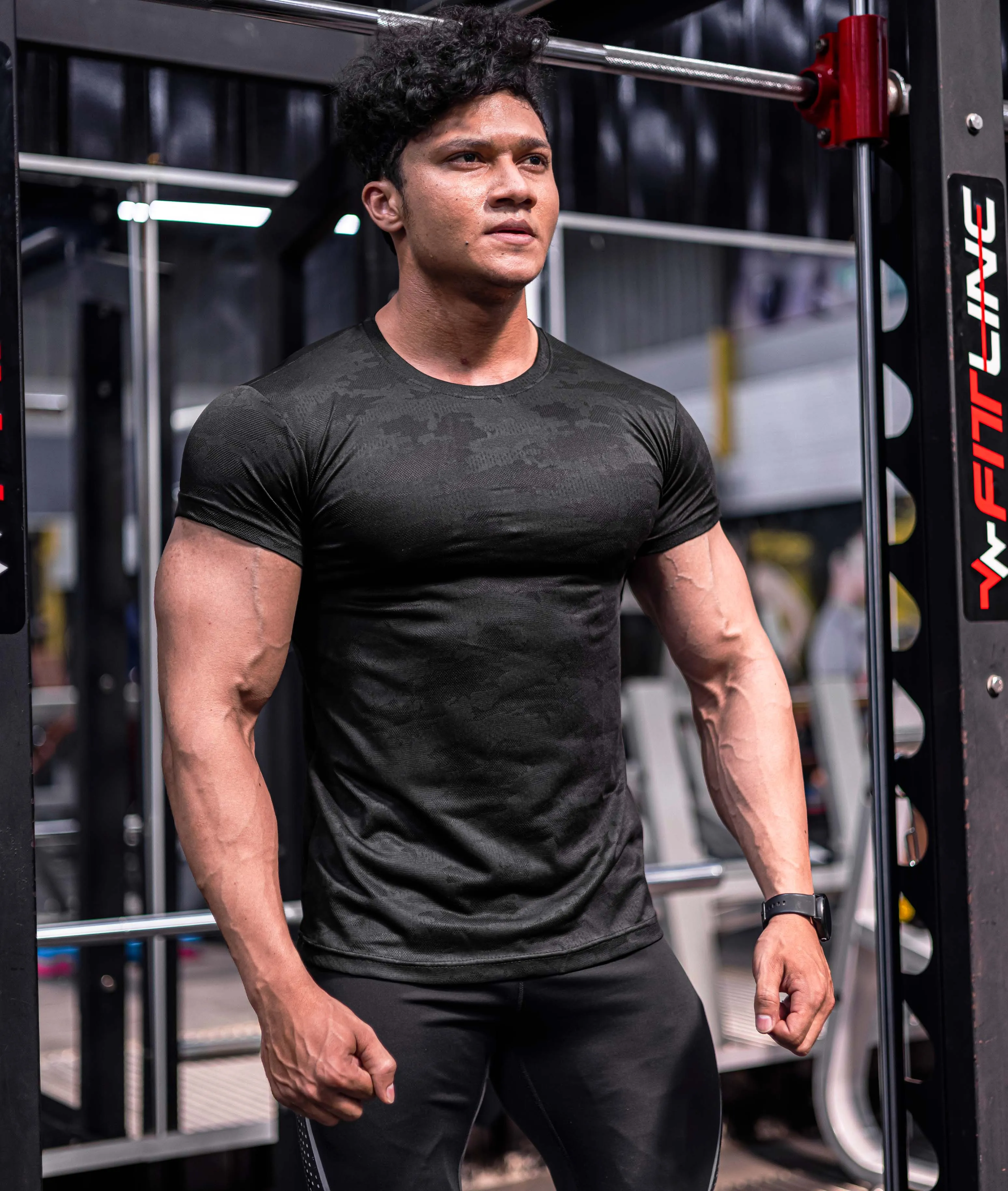 Jacquard Black Camo GymX Tee - Sale