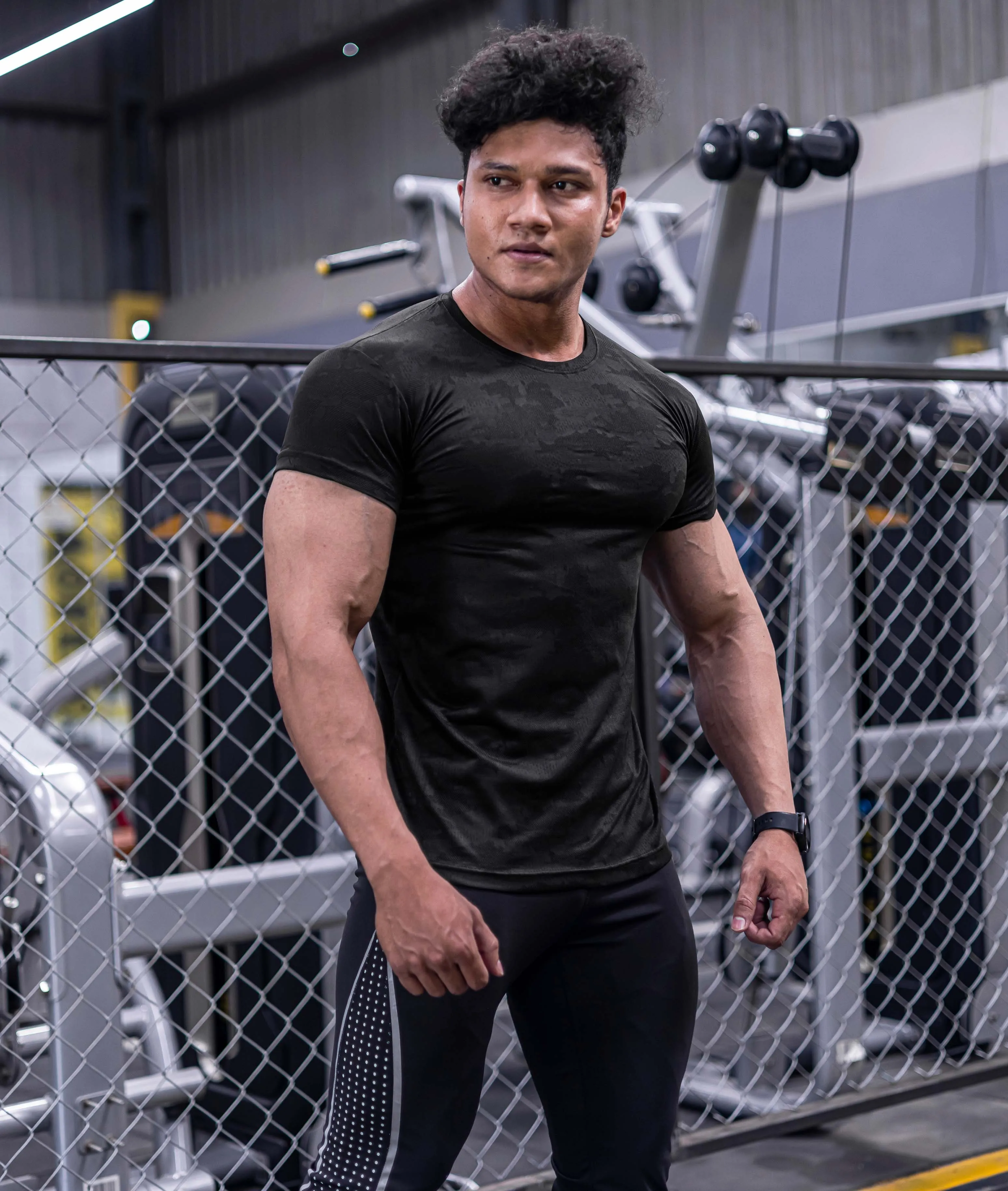 Jacquard Black Camo GymX Tee - Sale