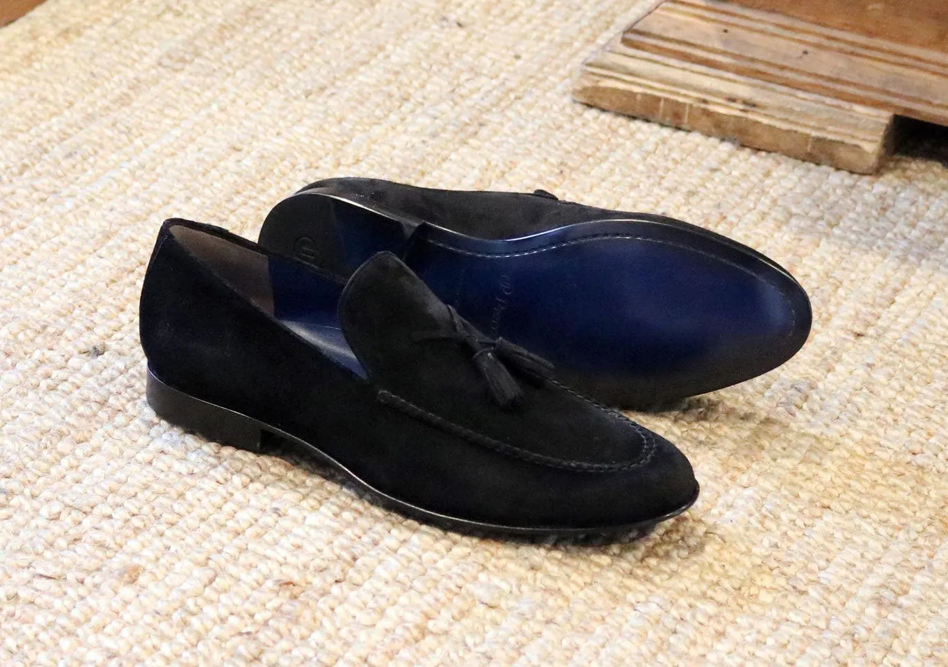 Jean Pierre Suede Tasseled Loafer Black