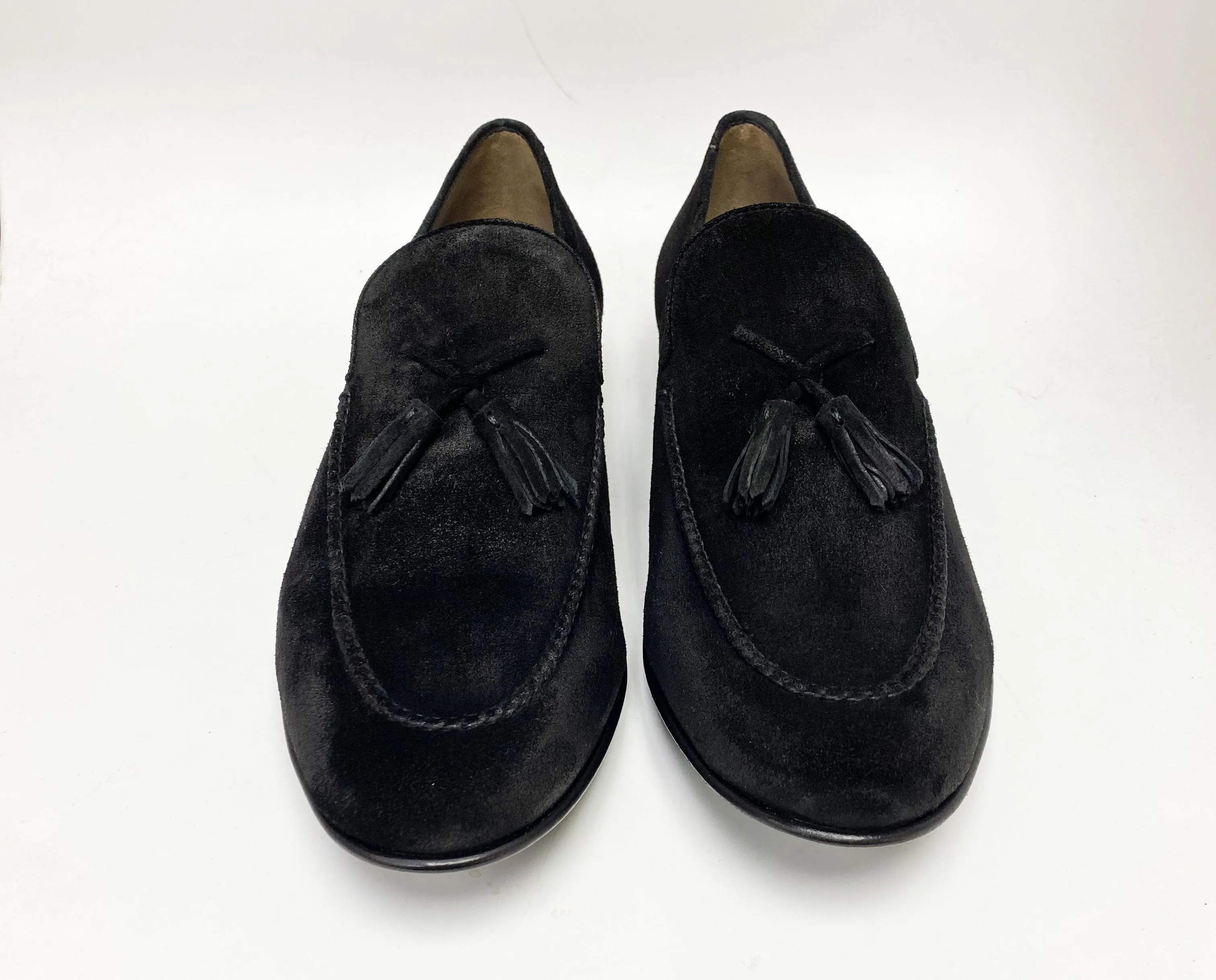 Jean Pierre Suede Tasseled Loafer Black