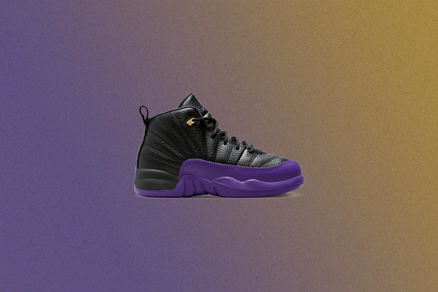 Jordan 12 Retro (PS) - Black/Field Purple/Metallic Gold