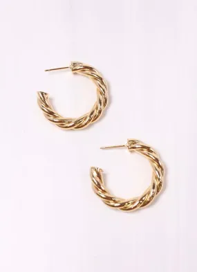 Joshamee Twisted Hoop Earring SHINY GOLD