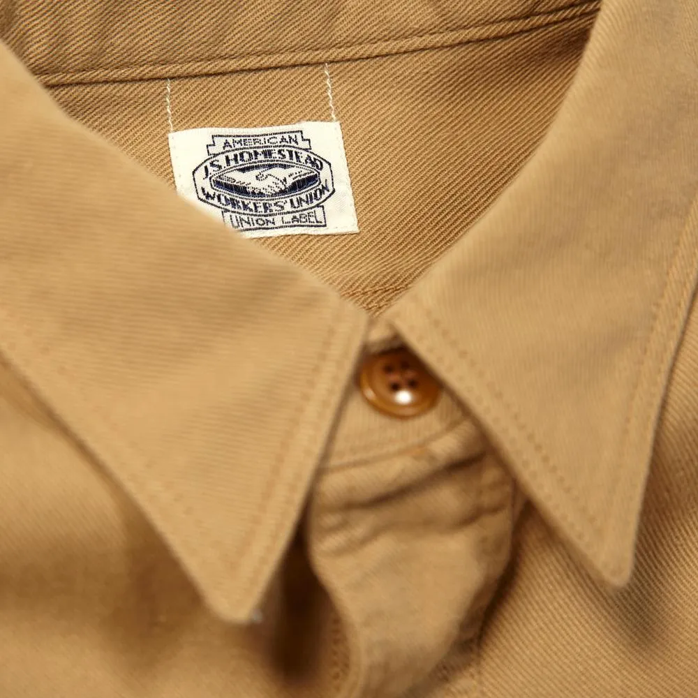 J.S. Homestead Vintage Twill 2 Pocket Work ShirtBeige