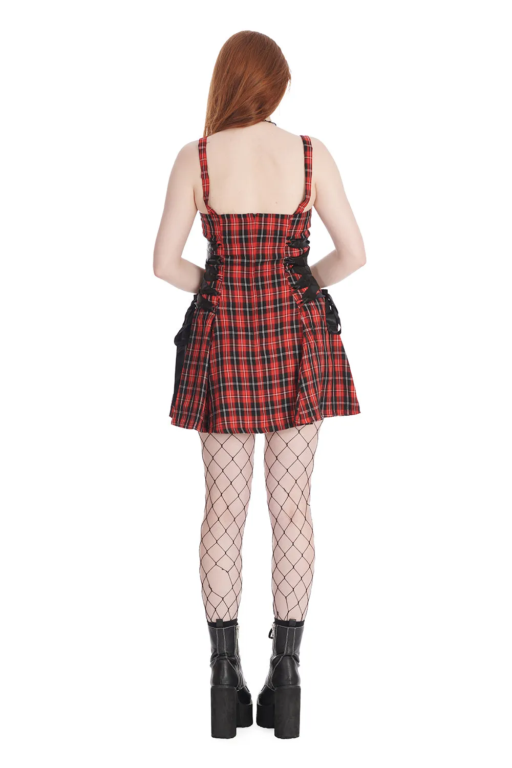 Klondike Lace Up Dress-Red