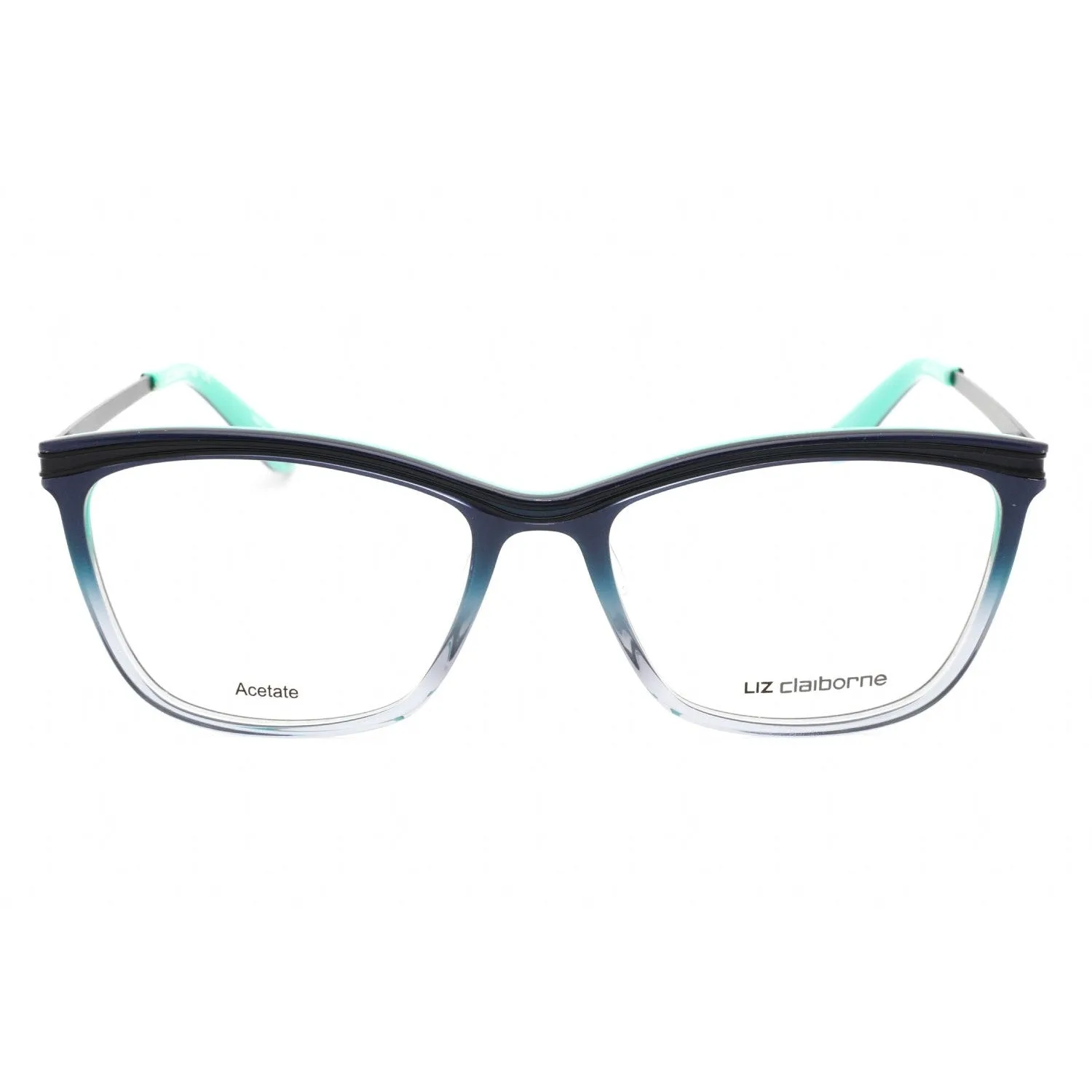 Liz Claiborne L 638 Eyeglasses Shiny Blue Grey / Clear Lens