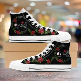 Love You To The Moon Sugar Skull High Tops White