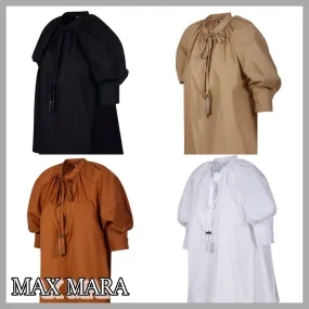 MaxMara  |Casual Style Tassel Plain Cotton Party Style Fringes