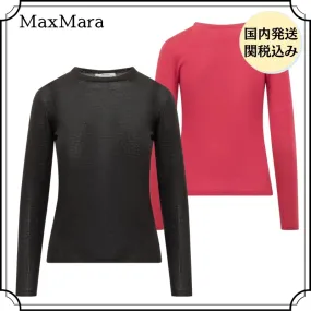 MaxMara  |Casual Style Wool Long Sleeves Plain Office Style