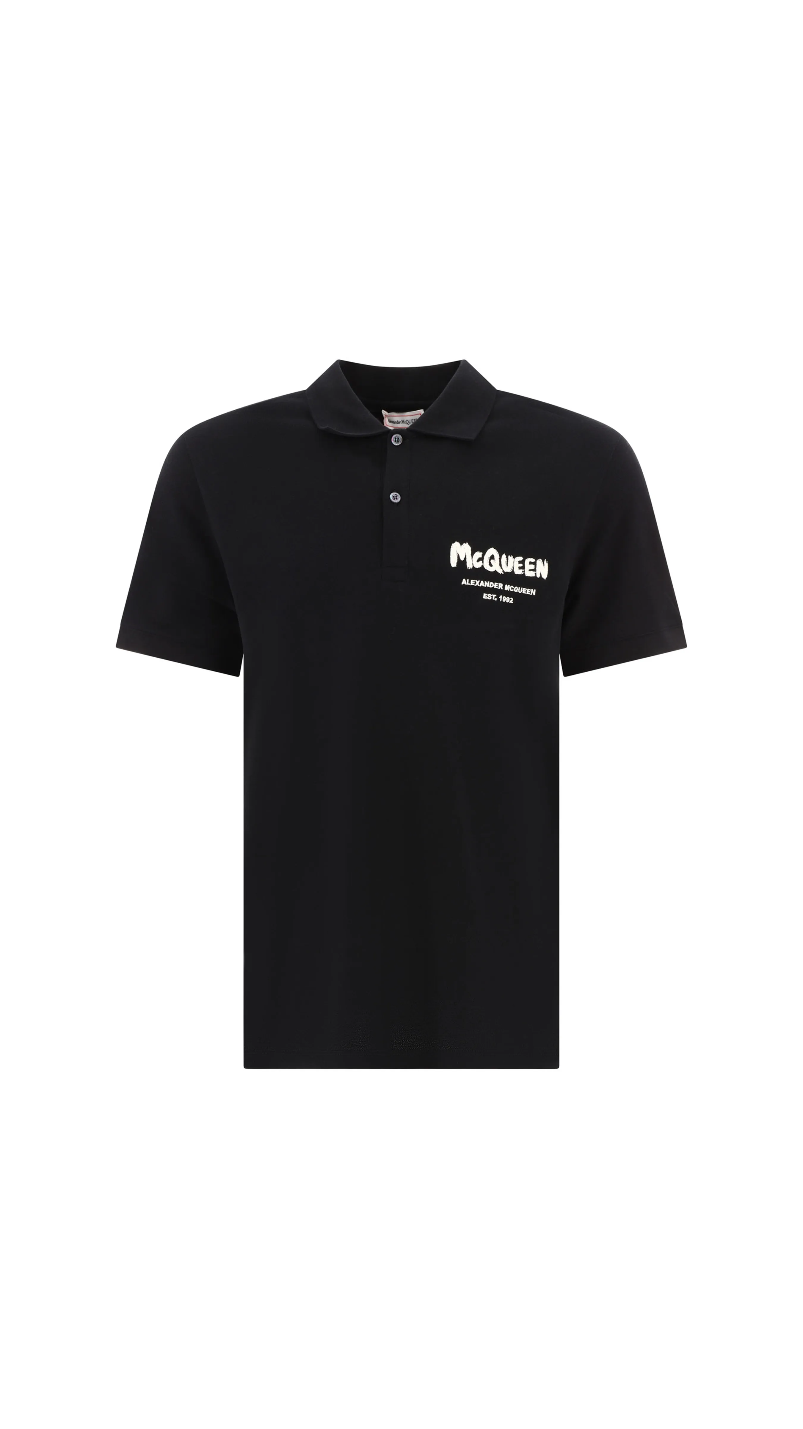 McQueen Graffiti Polo Shirt - Black