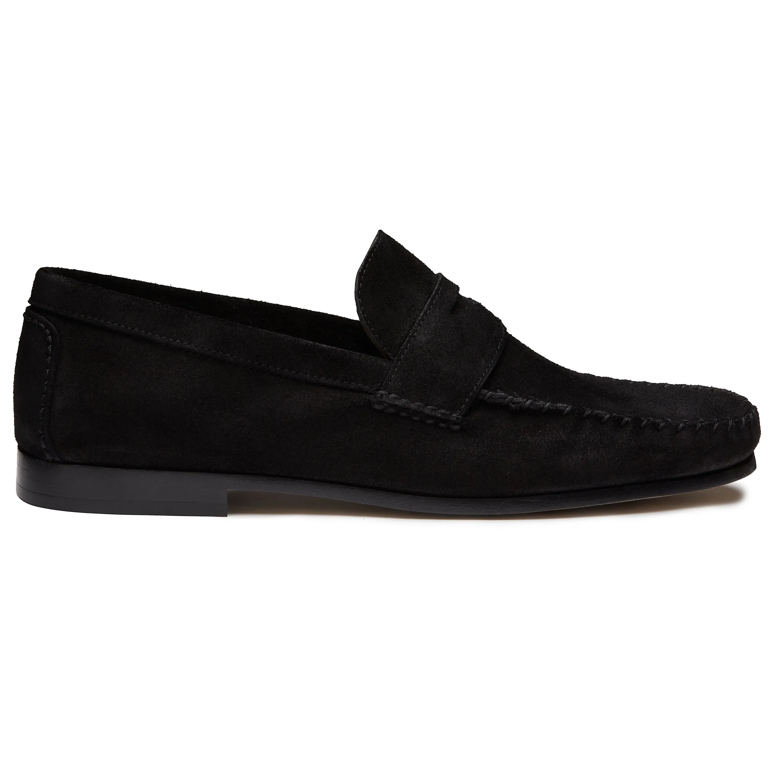 Men’s Black Suede Penny Moccasins