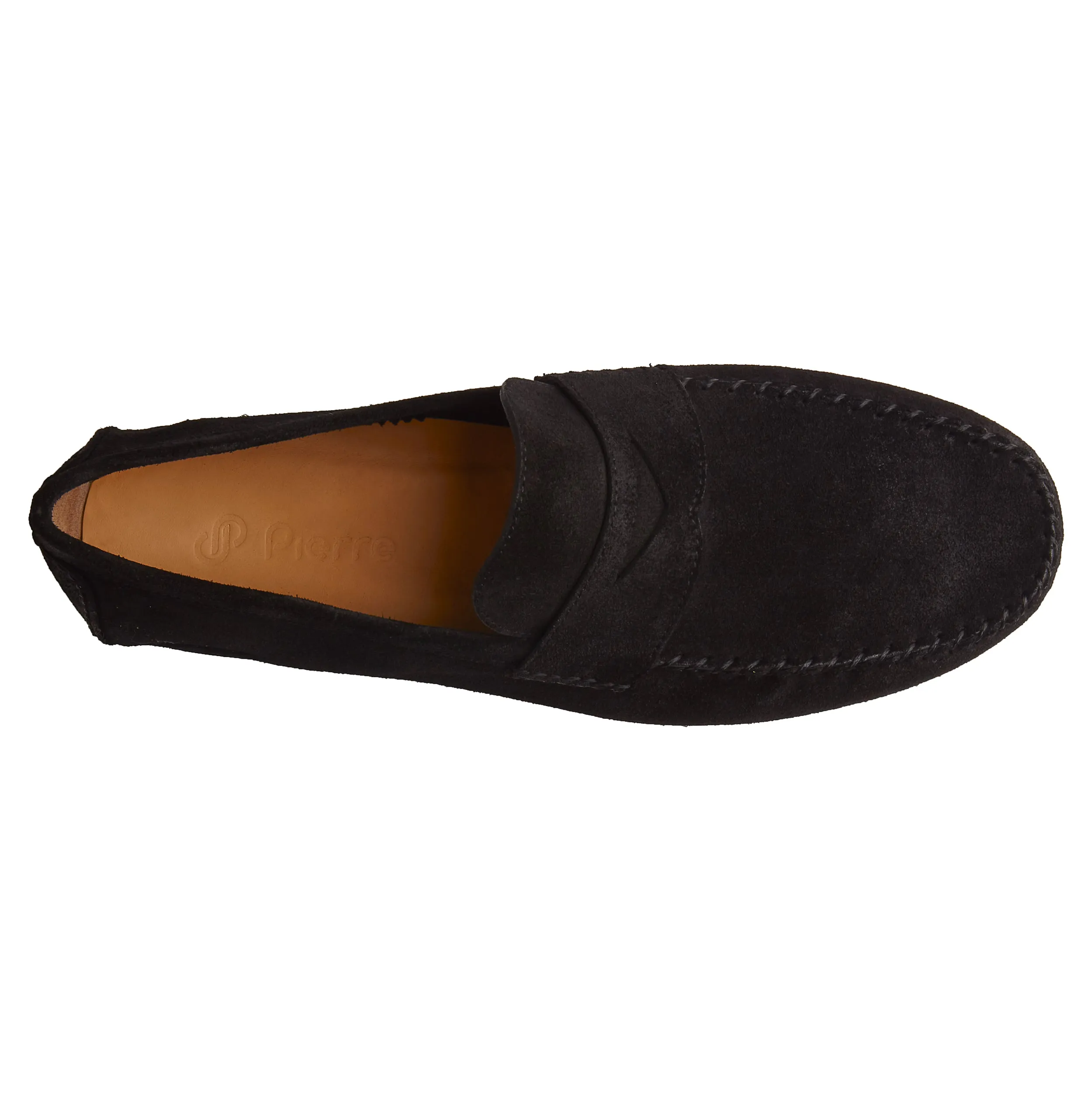 Men’s Black Suede Penny Moccasins