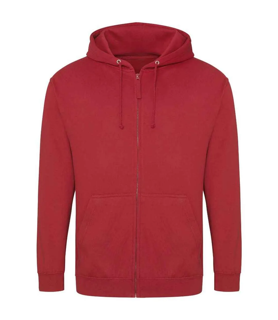 Mens full zip hoodie fire red Awdis