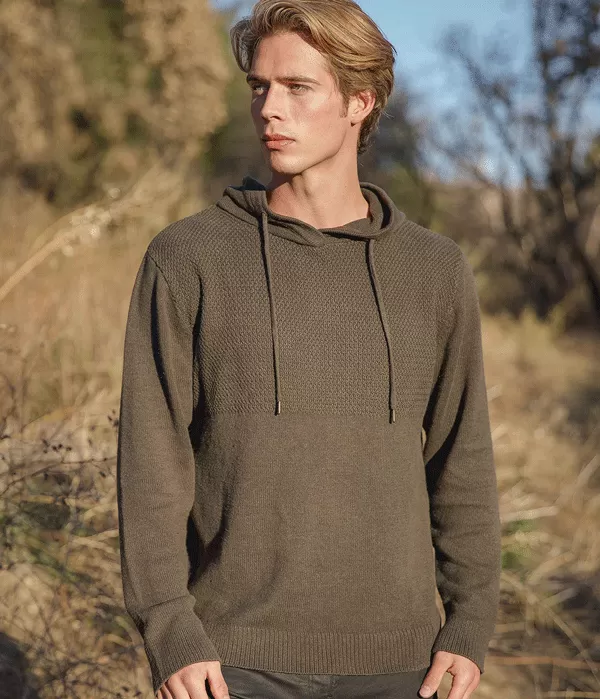 Mens Knitted Organic Hemp and Cotton Eco Hoodie