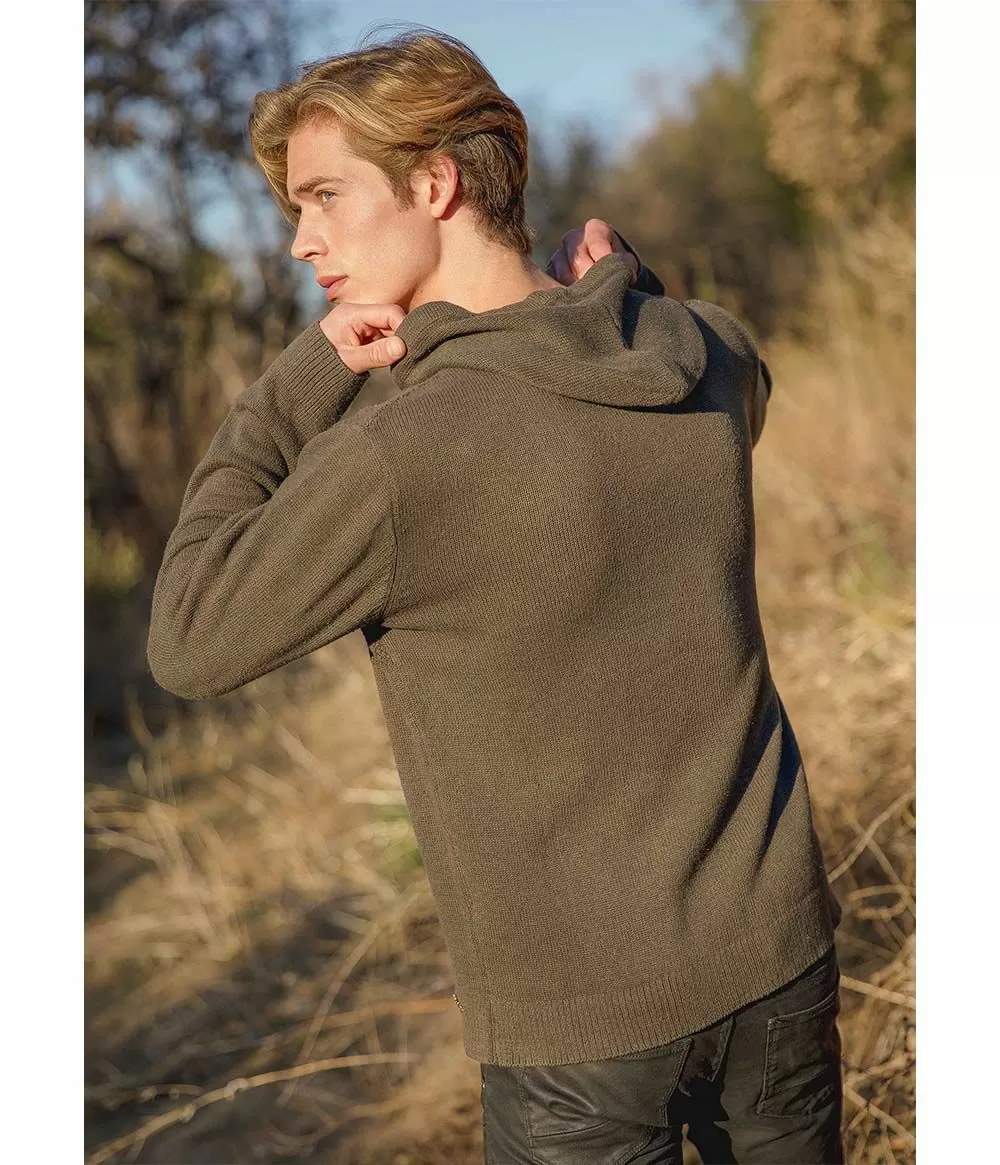 Mens Knitted Organic Hemp and Cotton Eco Hoodie