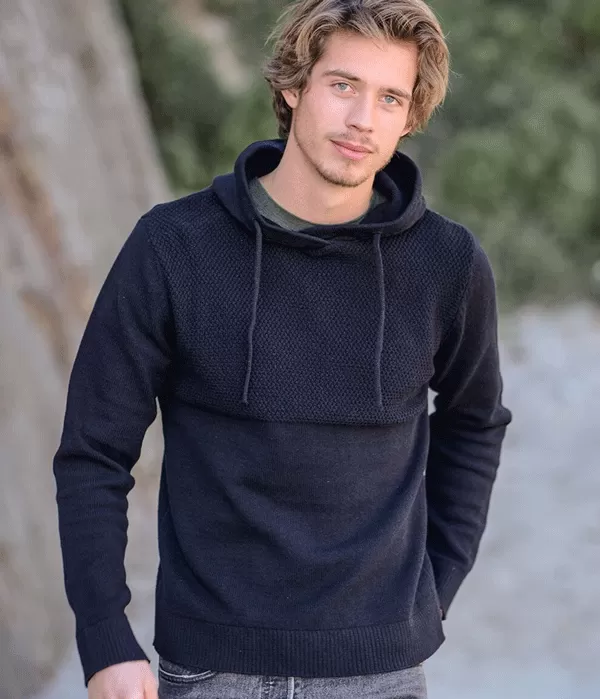 Mens Knitted Organic Hemp and Cotton Eco Hoodie