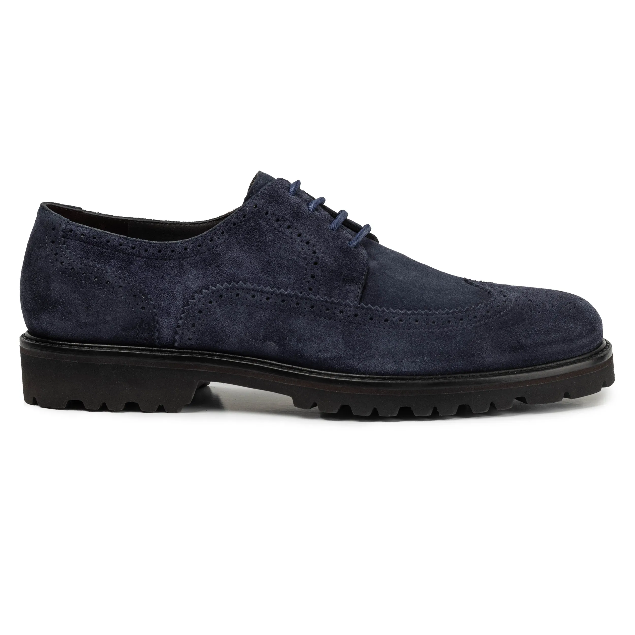 Mens navy suede derby shoes