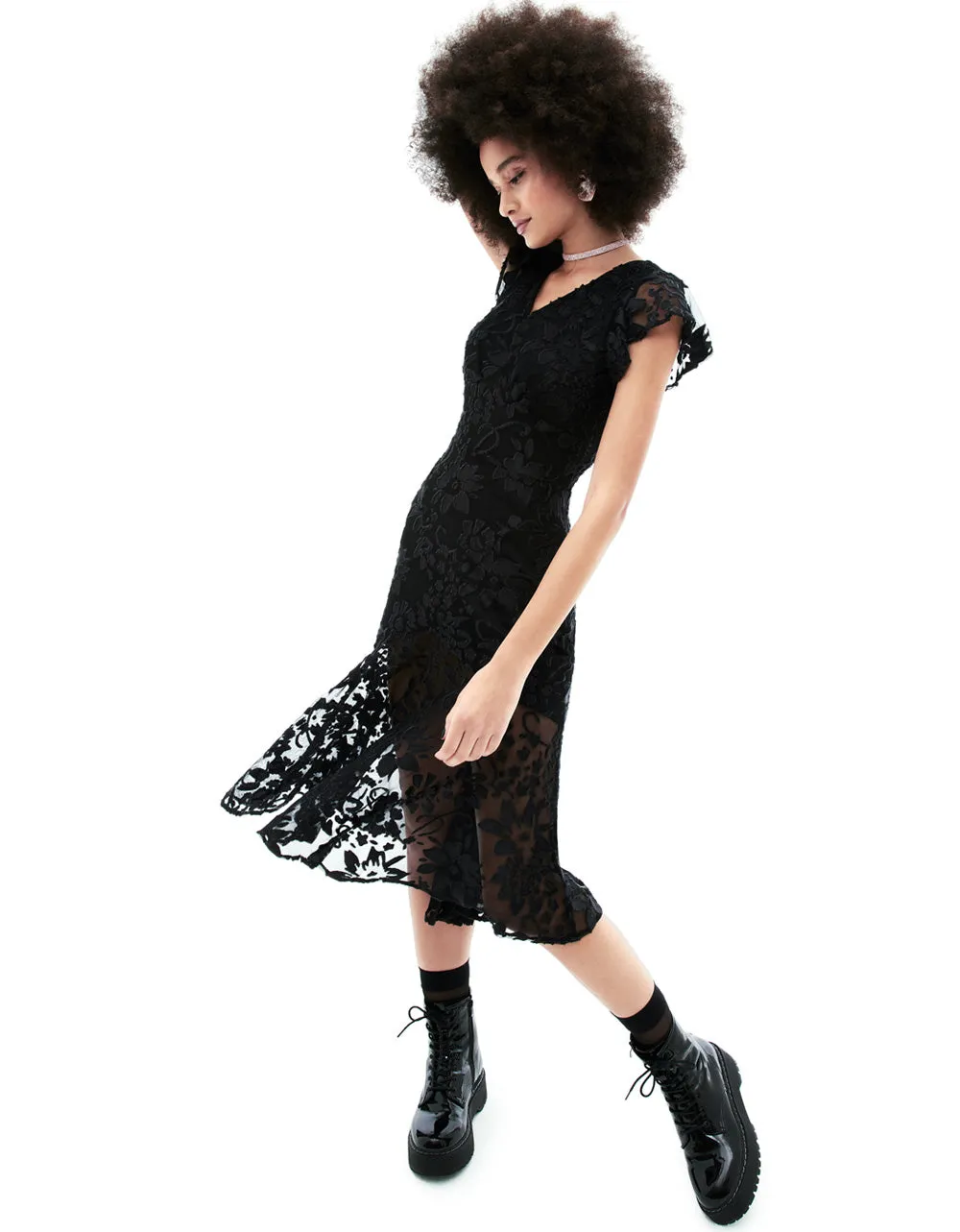 MERLIN MIDI DRESS BLACK