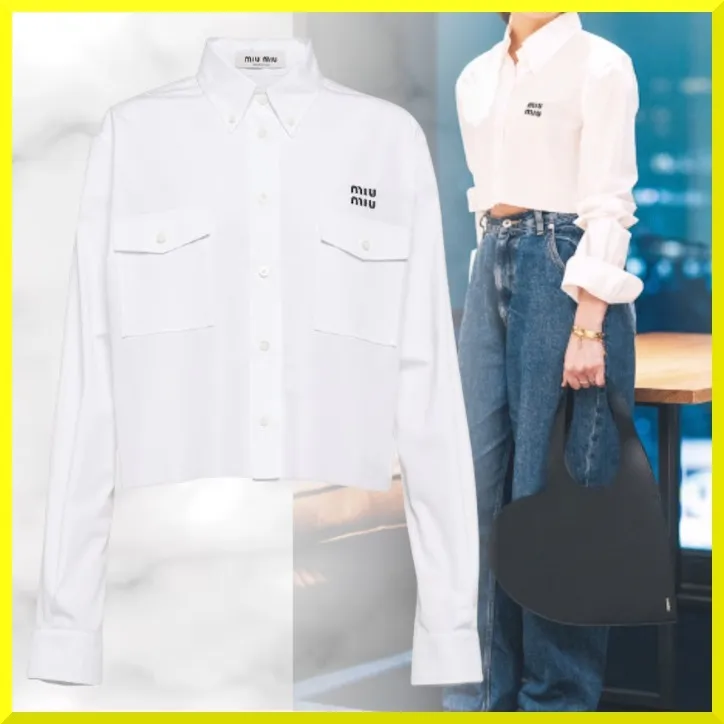 MiuMiu  |Casual Style Street Style Long Sleeves Plain Party Style