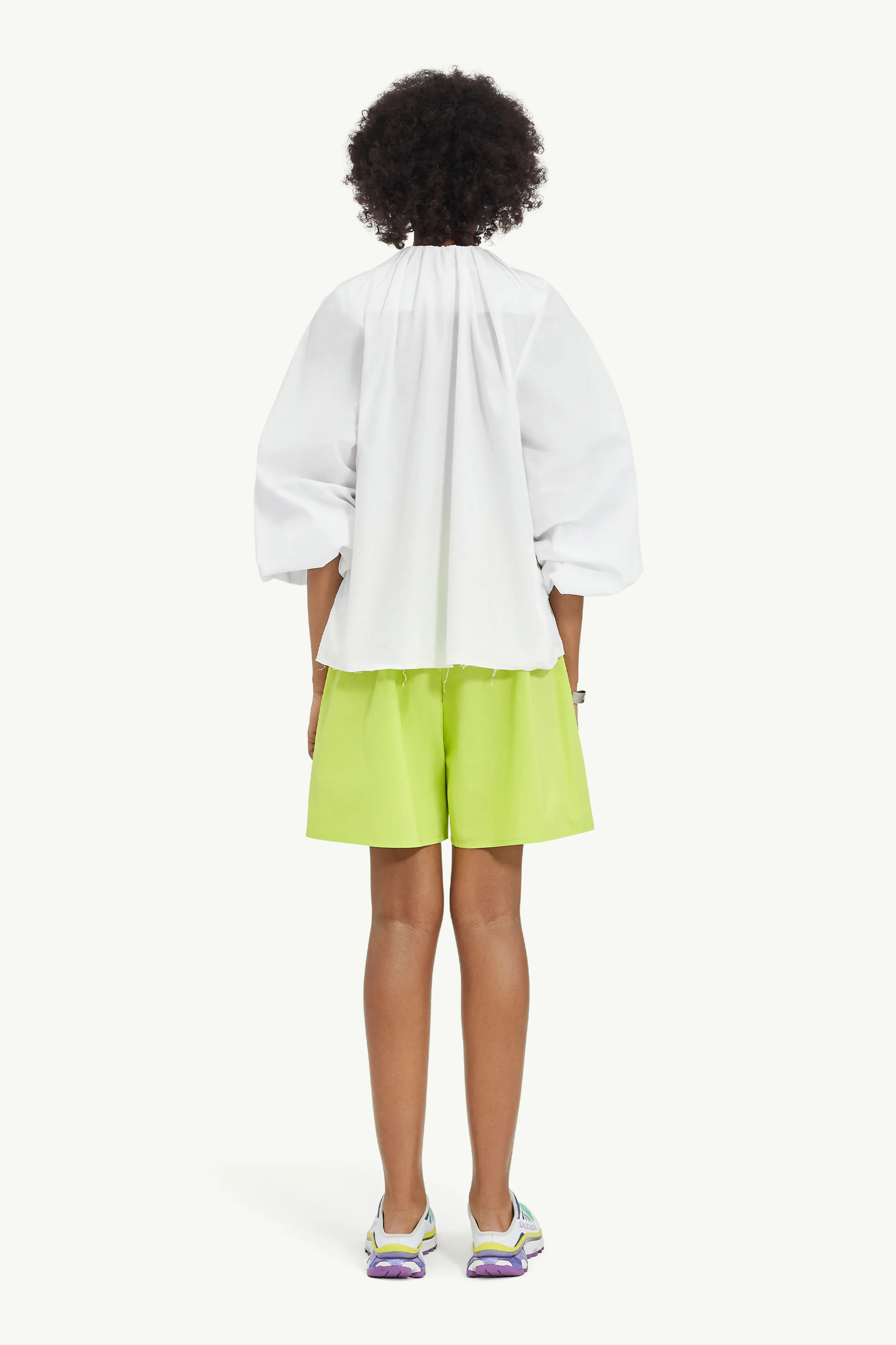 MM6 Maison Margiela  |Casual Style Cropped Plain Cotton Office Style Puff Sleeves