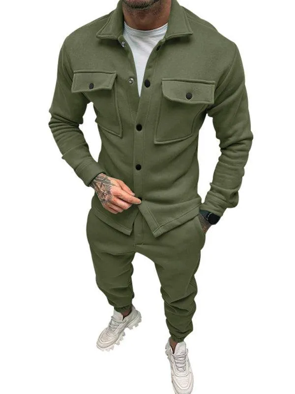 Multi-Pockets Two-Piece Men Clothing Set