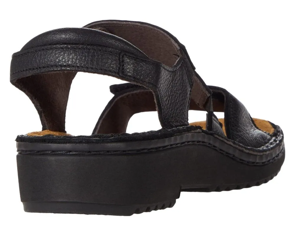 Naot Women's Enid Sandal - Jet Black Leather