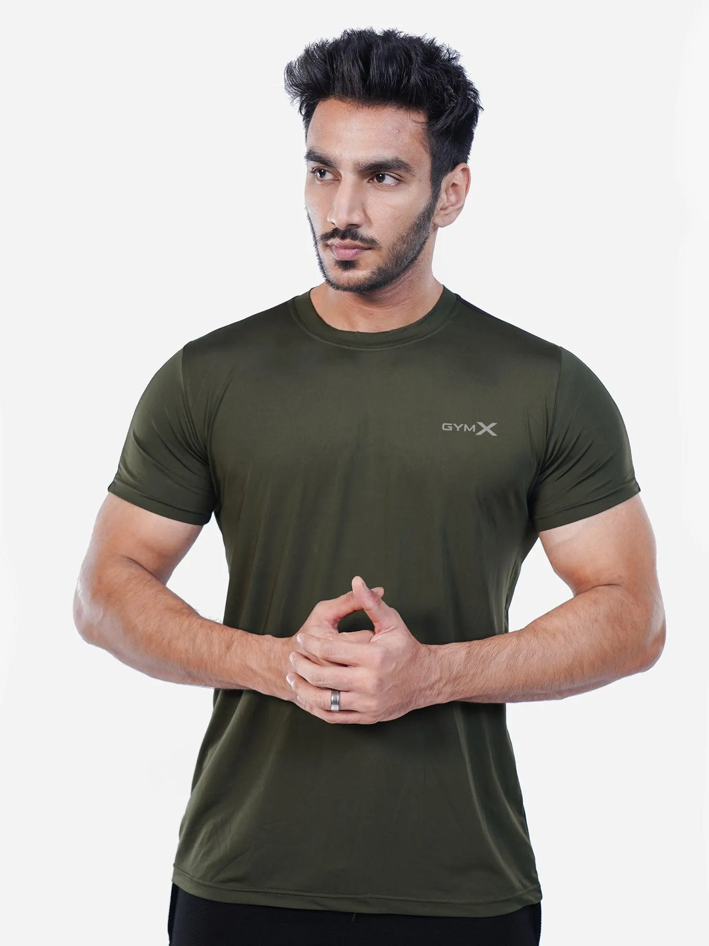 Olive Green GymX Panel Tee