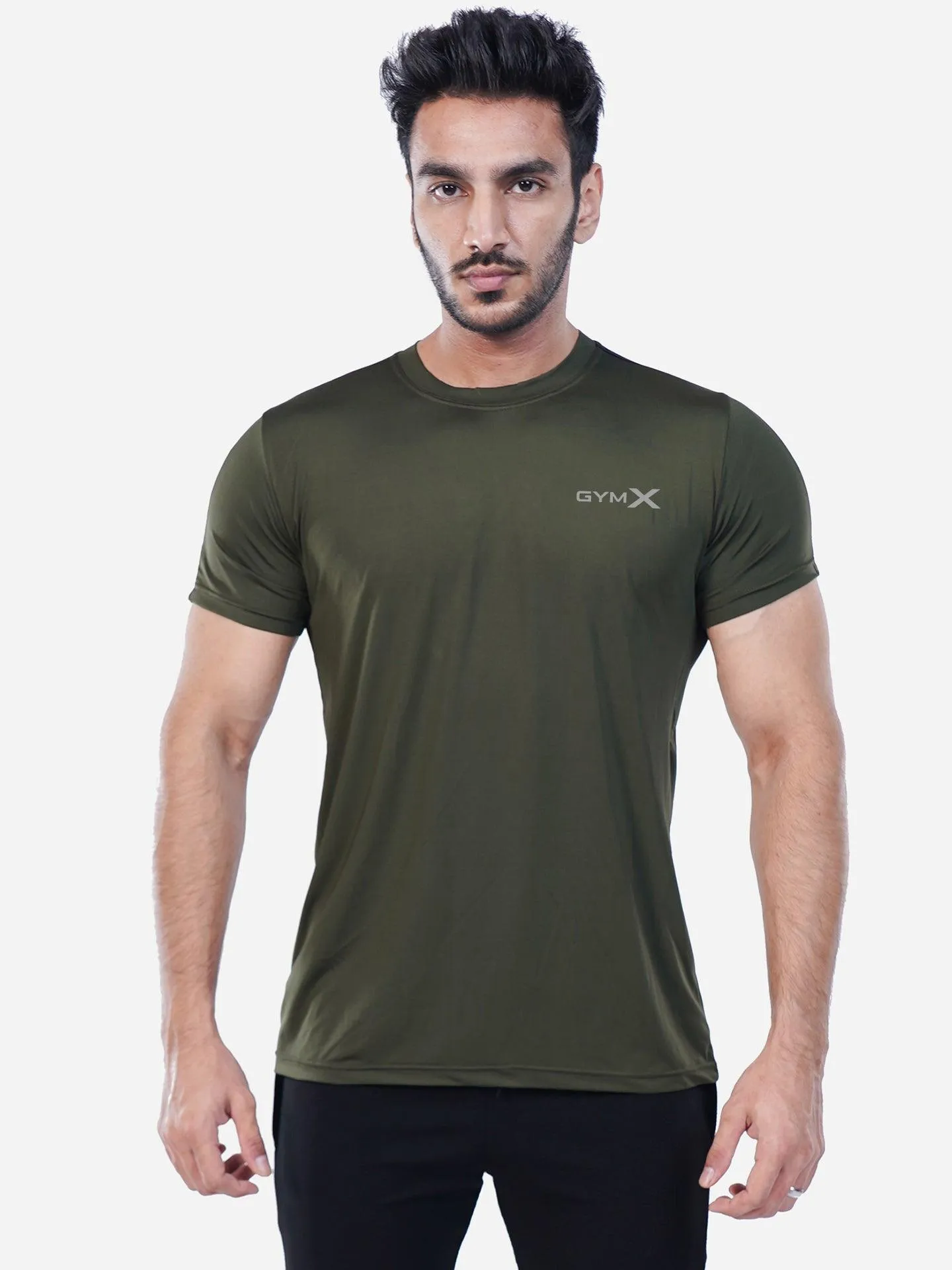 Olive Green GymX Panel Tee