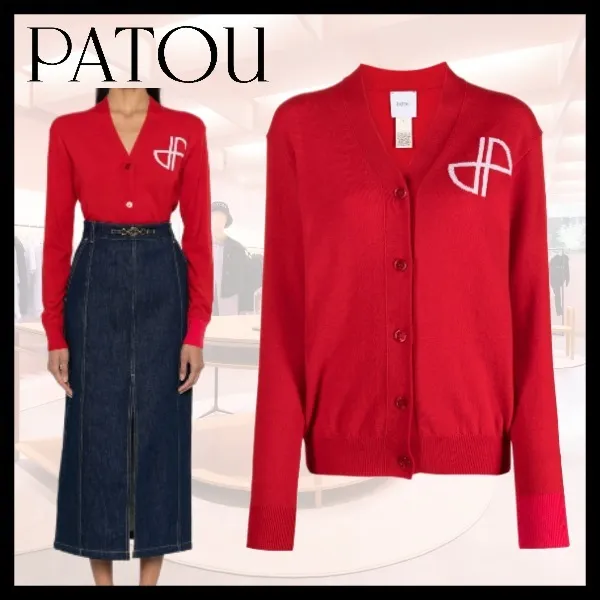 PATOU  |Casual Style Long Sleeves Plain Office Style Formal Style