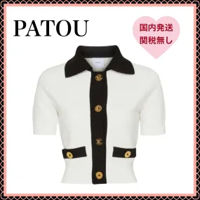 PATOU  |Casual Style Short Sleeves Office Style Elegant Style