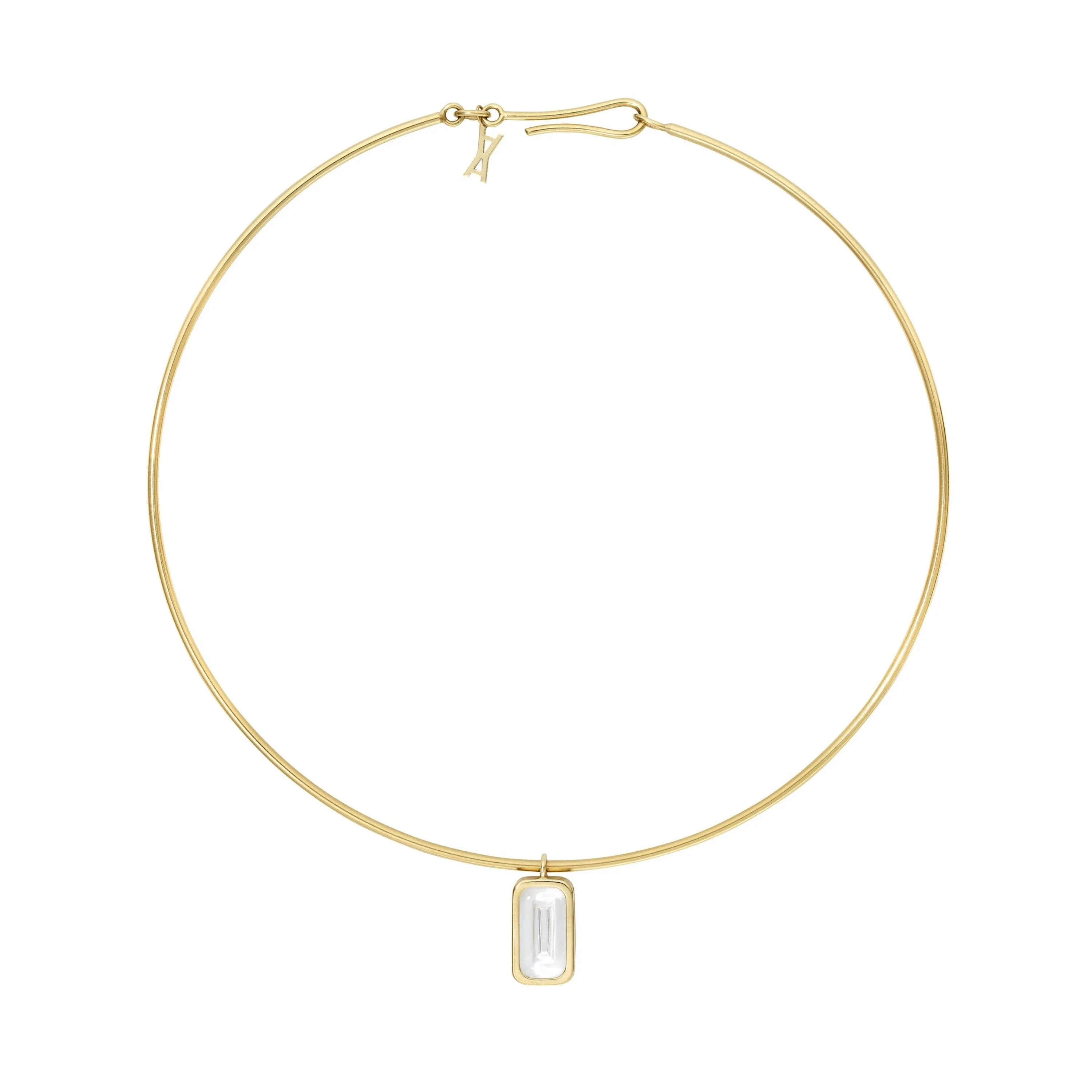 Pfefferminz choker mint yellow gold with rock crystal