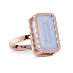 Pfefferminz ring grape rose gold with malawi chalcedony