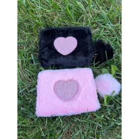 pompom heart wallet