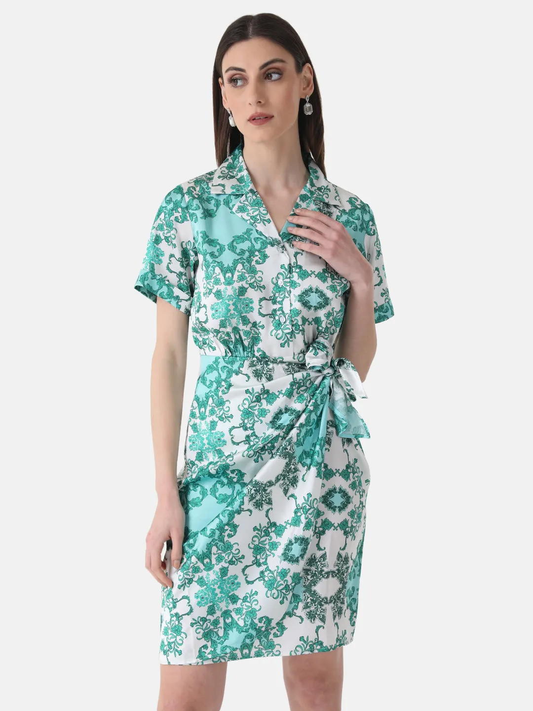 Printed Wrap Dress